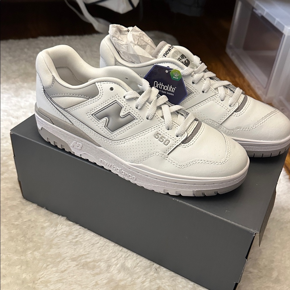 New Balance 550 White and Gray Sneakers